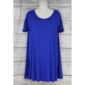 Yee Womens Size Small Short Sleeve Tunic Top Blouse Shirt Royal Blue